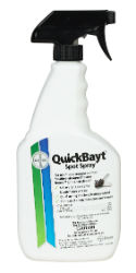 QuickBayt Spot Spray® 24 oz. QuickBayt Spot Spray® 24 oz., Bayer, 724089479235, fly killer, indoor fly spray, outdoor fly spray, spray on fly bait, long-lasting house fly control, sugar-based water-dispersible fly spray, granular formulation fly spray,  imidacloprid (10%), fly attractant muscalure, z-9 tricosene, poultry houses, feedlots, dairy barns, swine confinement buildings, horse barns, horse stables, kennels, animal confinement facilities,  residual fly control