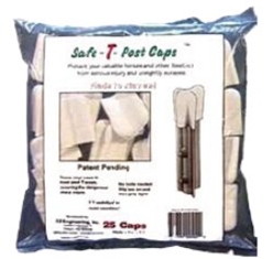 Safe-T-Post Caps® Safe-T-Post Caps®, Ranch, Farm, Fencing, wire, Designed, conform, wide, range, steel, post, sizes, stay, on, tight, easily, installed, with, without, adhesive, bright, white, color, enhances, visibility, cosmetically, appealing, economical, large, scale