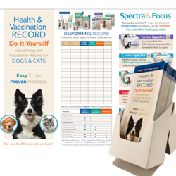 Durvet® Canine Health Records Durvet®, Canine, Health, Records, ACCURATE, RECORD, EACH, PETS, LIFE, SPAN, important, information, Deworming, age, date, dewormer, reference, chart, Identification, breed, physical, description, distinctive, markings, address, vaccines, Protections